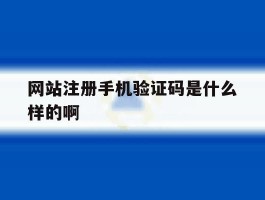 网站注册手机验证码是什么样的啊