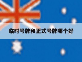 临时号牌和正式号牌哪个好