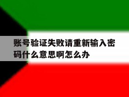 账号验证失败请重新输入密码什么意思啊怎么办