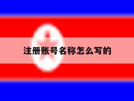 注册账号名称怎么写的