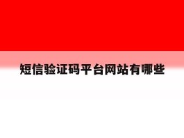 短信验证码平台网站有哪些