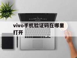 vivo手机验证码在哪里打开