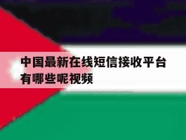 中国最新在线短信接收平台有哪些呢视频