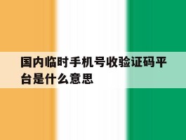 国内临时手机号收验证码平台是什么意思的简单介绍