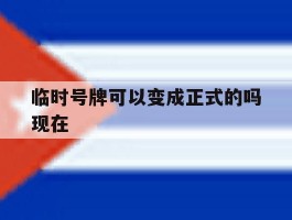 临时号牌可以变成正式的吗现在