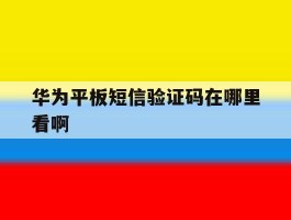 华为平板短信验证码在哪里看啊