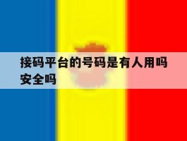 接码平台的号码是有人用吗安全吗的简单介绍