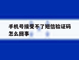 手机号接受不了短信验证码怎么回事