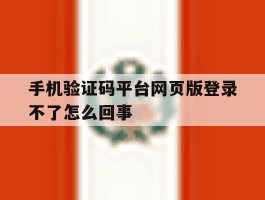手机验证码平台网页版登录不了怎么回事