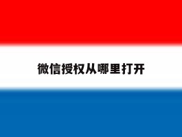 微信授权从哪里打开