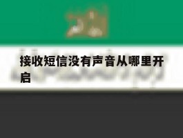 接收短信没有声音从哪里开启