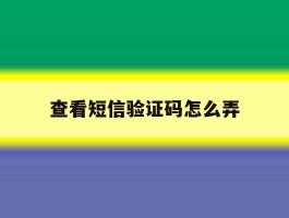 查看短信验证码怎么弄