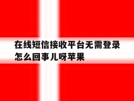 在线短信接收平台无需登录怎么回事儿呀苹果