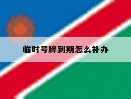 临时号牌到期怎么补办