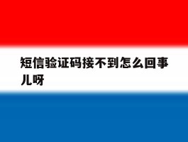 短信验证码接不到怎么回事儿呀