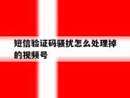 包含短信验证码骚扰怎么处理掉的视频号的词条