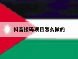 抖音接码项目怎么做的