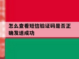 怎么查看短信验证码是否正确发送成功
