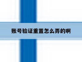 账号验证重置怎么弄的啊