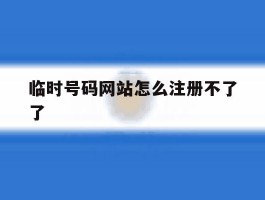 临时号码网站怎么注册不了了