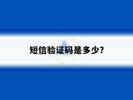 短信验证码是多少?