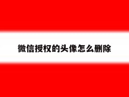 微信授权的头像怎么删除