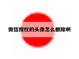 微信授权的头像怎么删除啊