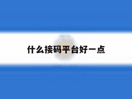 什么接码平台好一点