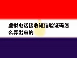 虚拟电话接收短信验证码怎么弄出来的