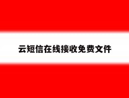 云短信在线接收免费文件