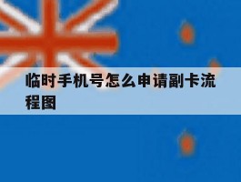 临时手机号怎么申请副卡流程图