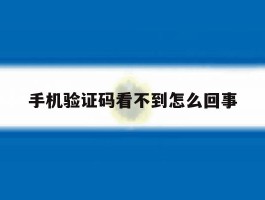 手机验证码看不到怎么回事