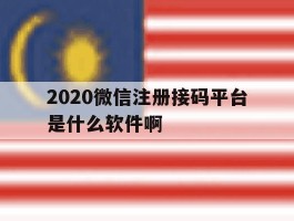 2020微信注册接码平台是什么软件啊