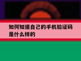 如何知道自己的手机验证码是什么样的