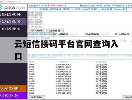 云短信接码平台官网查询入口