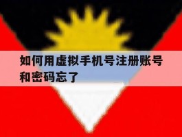 如何用虚拟手机号注册账号和密码忘了