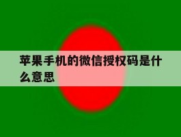 苹果手机的微信授权码是什么意思