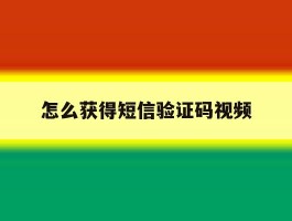 怎么获得短信验证码视频