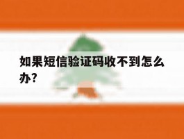 关于如果短信验证码收不到怎么办?的信息