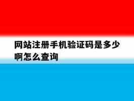 网站注册手机验证码是多少啊怎么查询的简单介绍
