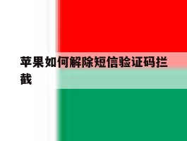 苹果如何解除短信验证码拦截