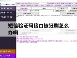 短信验证码接口被狂刷怎么办啊