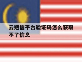 云短信平台验证码怎么获取不了信息