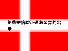免费短信验证码怎么弄的出来