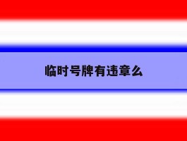 临时号牌有违章么