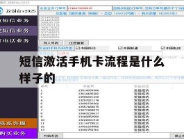 短信激活手机卡流程是什么样子的