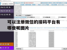 可以注册微信的接码平台有哪些呢图片