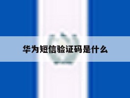 华为短信验证码是什么