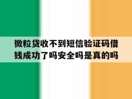 包含微粒贷收不到短信验证码借钱成功了吗安全吗是真的吗的词条