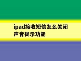 ipad接收短信怎么关闭声音提示功能